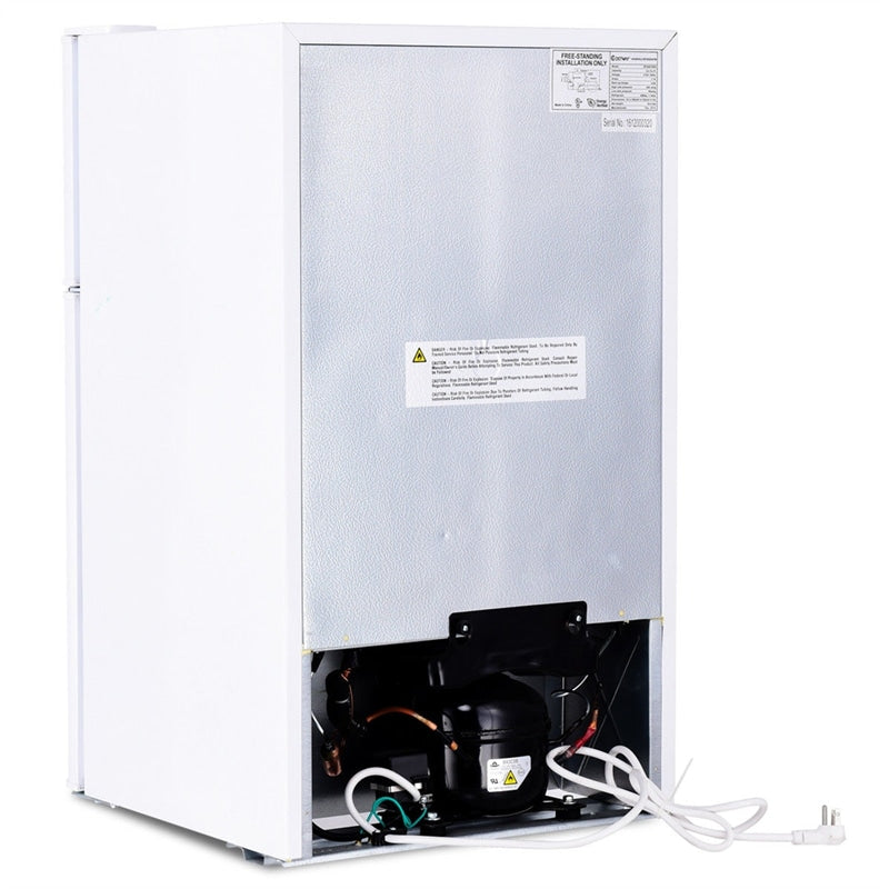 3.2 cu ft. Stainless Steel Compact Refrigerator 2-Door Mini Fridge Freezer Cooler for Dorm Office Apartment