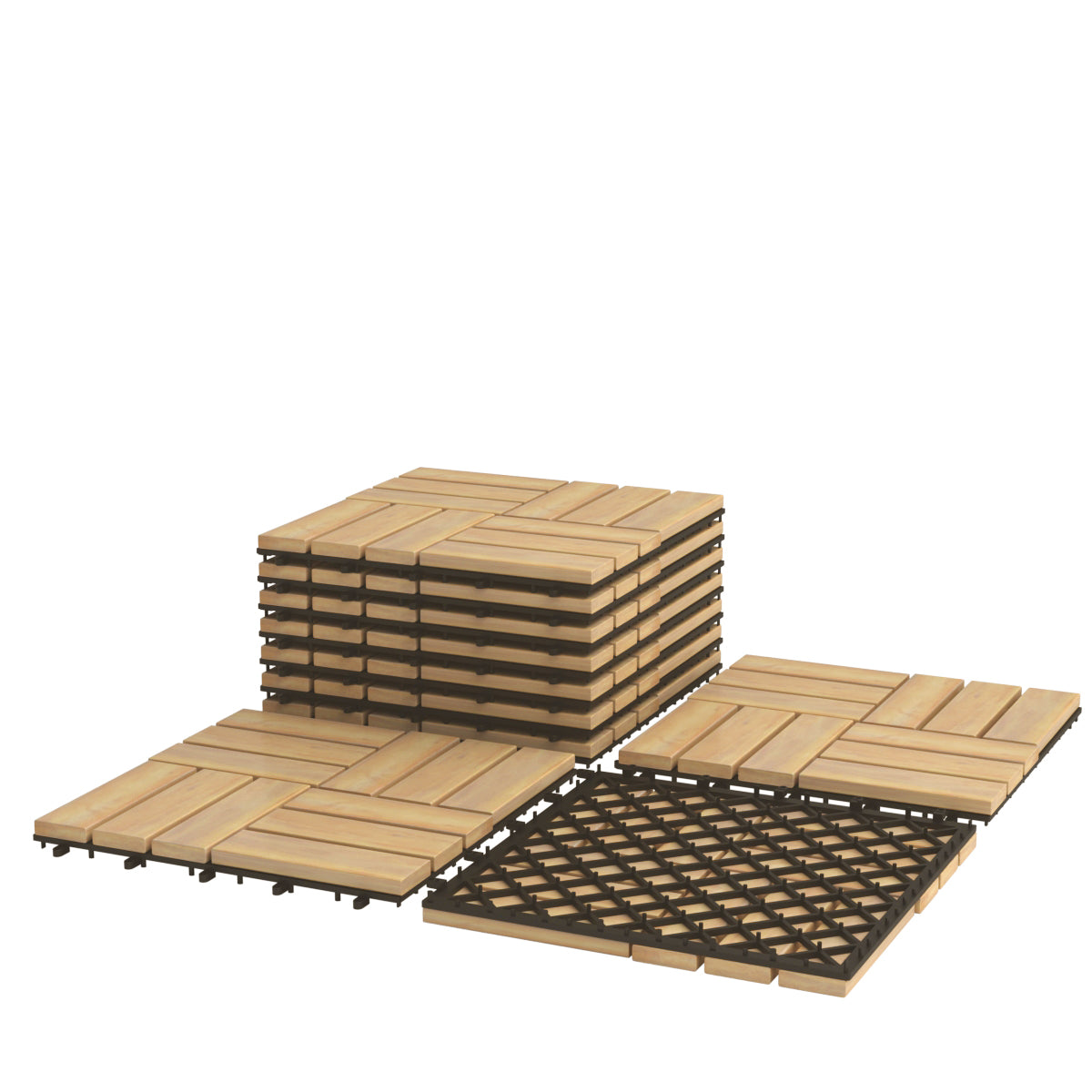 30x30cm Acacia Wood Deck Tiles of 10