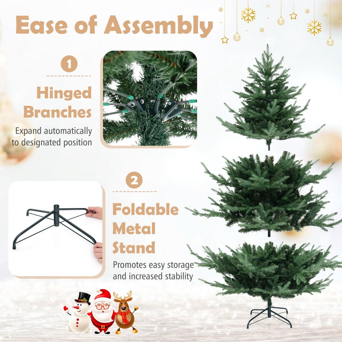 1.8M/2.1M Pre-lit Artificial Christmas Tree with 778/1090 Branch Tips and 240/340 Warm White LED Lights