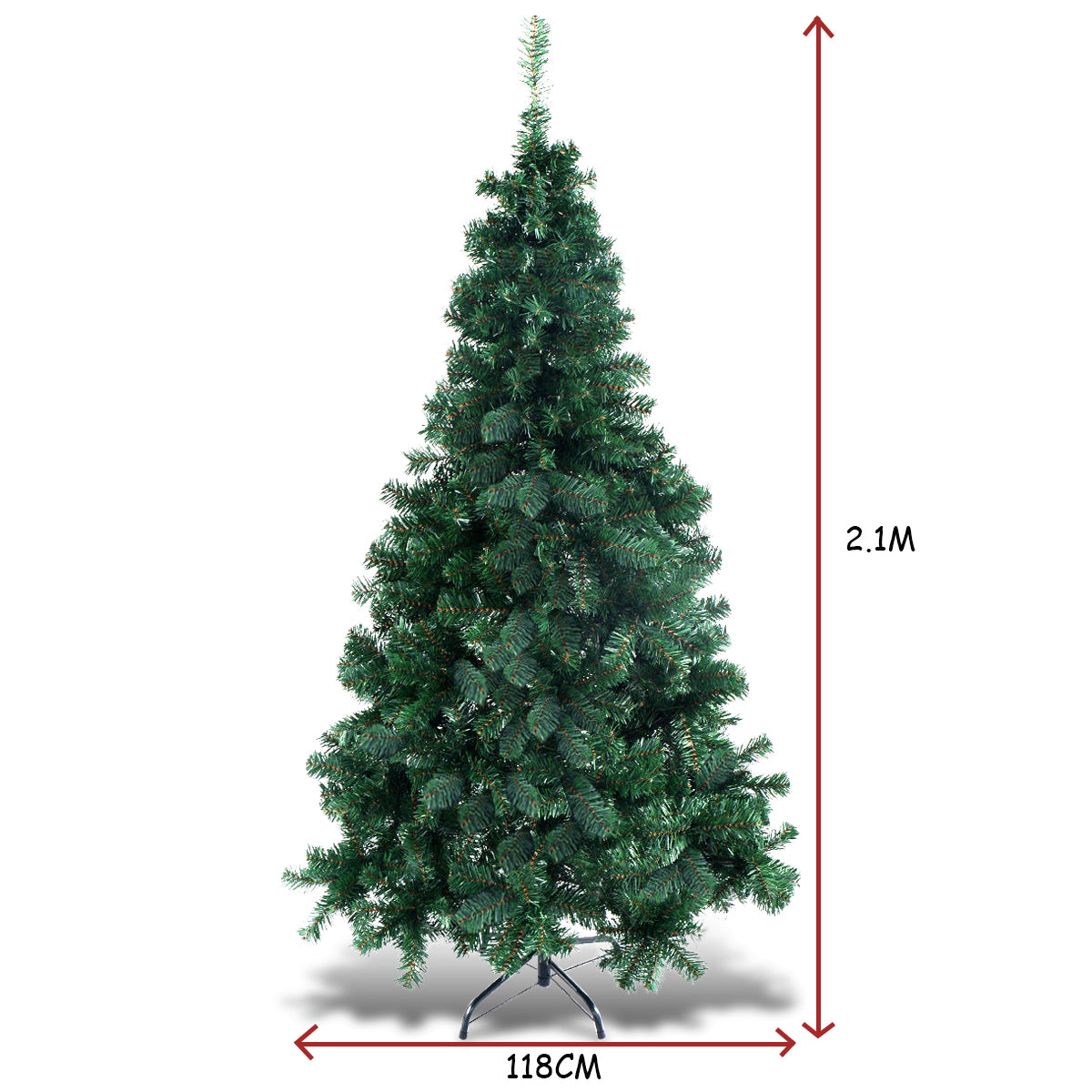 2.1m Artificial Christmas Tree Xmas Pine Tree with Solid Metal Legs