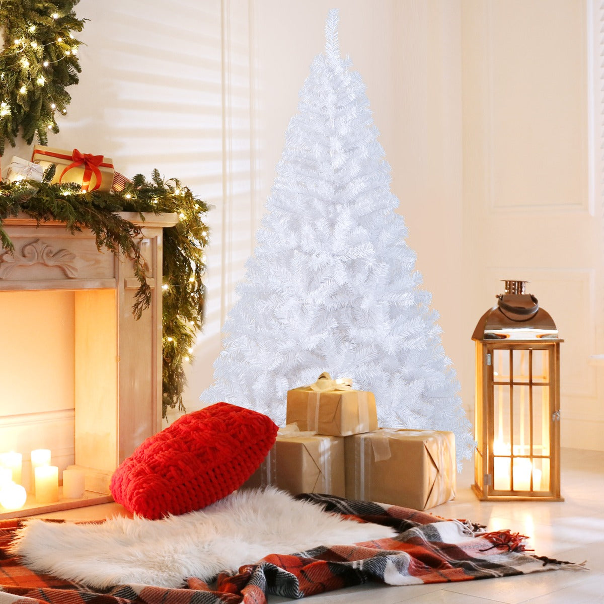 Artificial Xmas Decoration Tree with PVC Branch Tips and Metal Stand