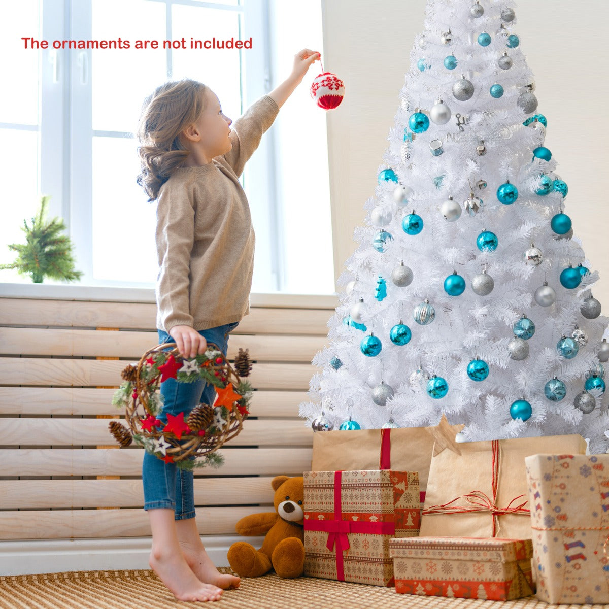 Artificial Xmas Decoration Tree with PVC Branch Tips and Metal Stand