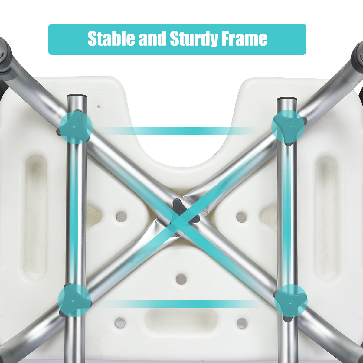 Non-Slip Shower Chair with U-Shaped Cutout for Elderly