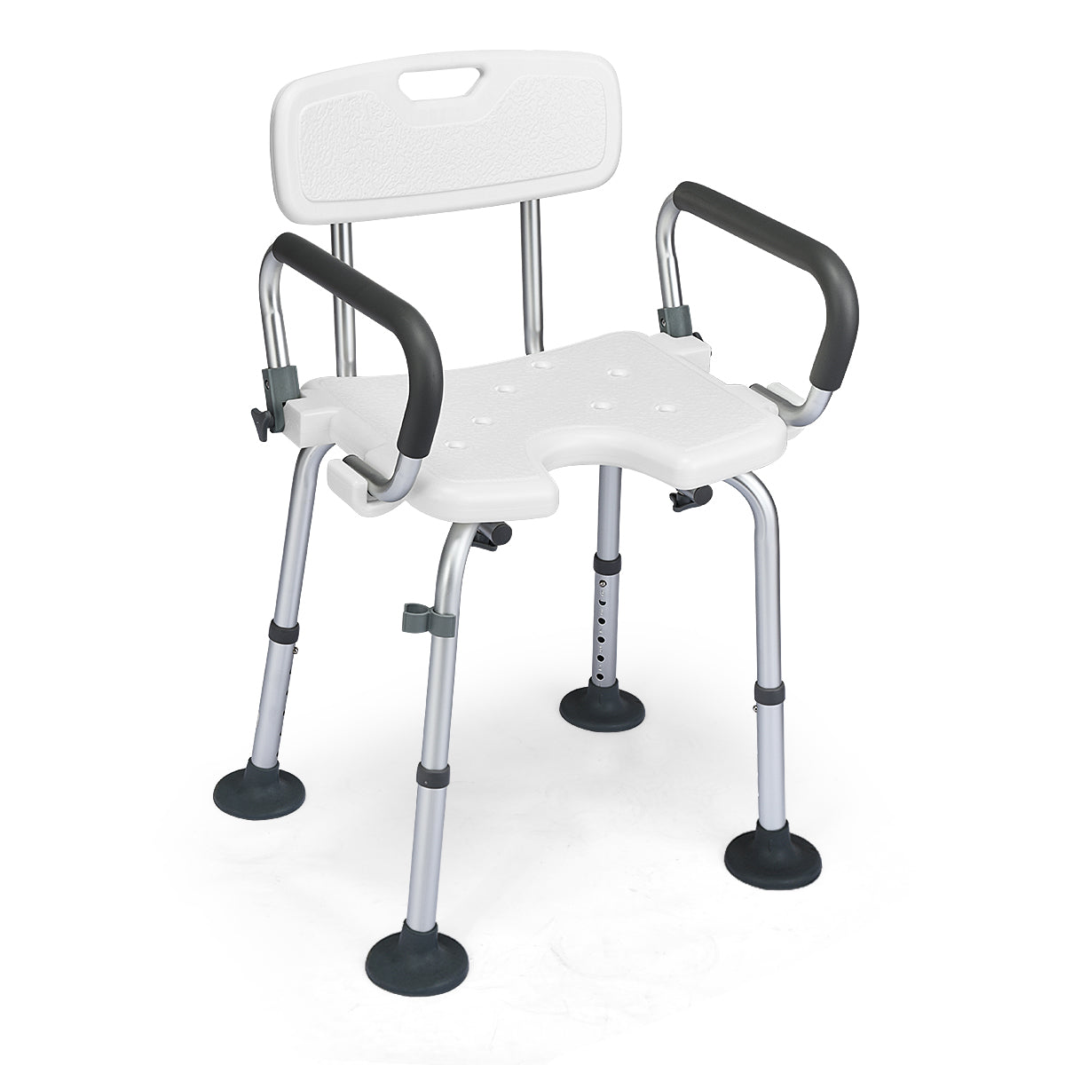 Non-Slip Shower Chair with U-Shaped Cutout for Elderly