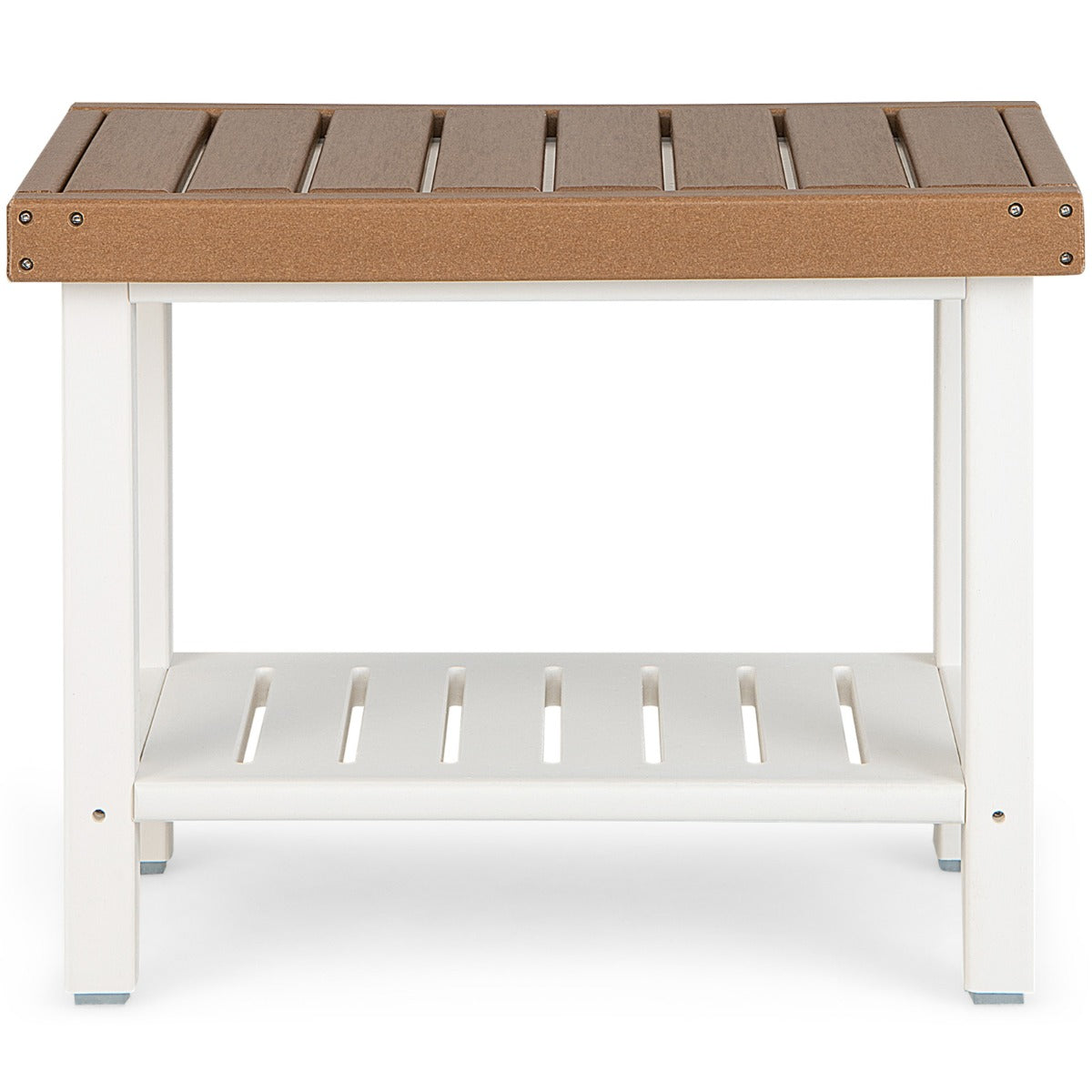 2-Tier Waterproof Shower Bench with Storage Shelf & Anti-slip Pads