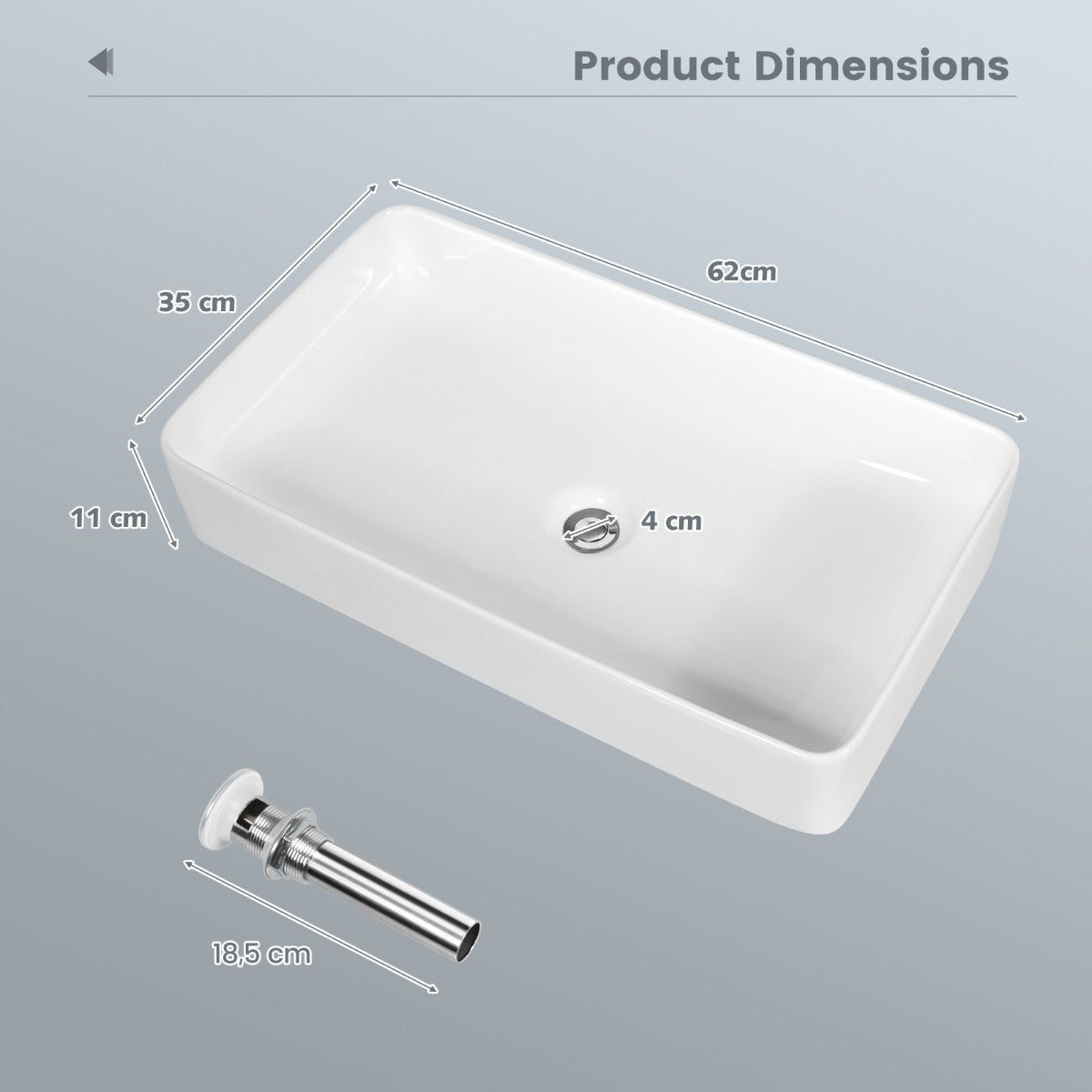 Bathroom Vessel Sink with Pop-up Drain