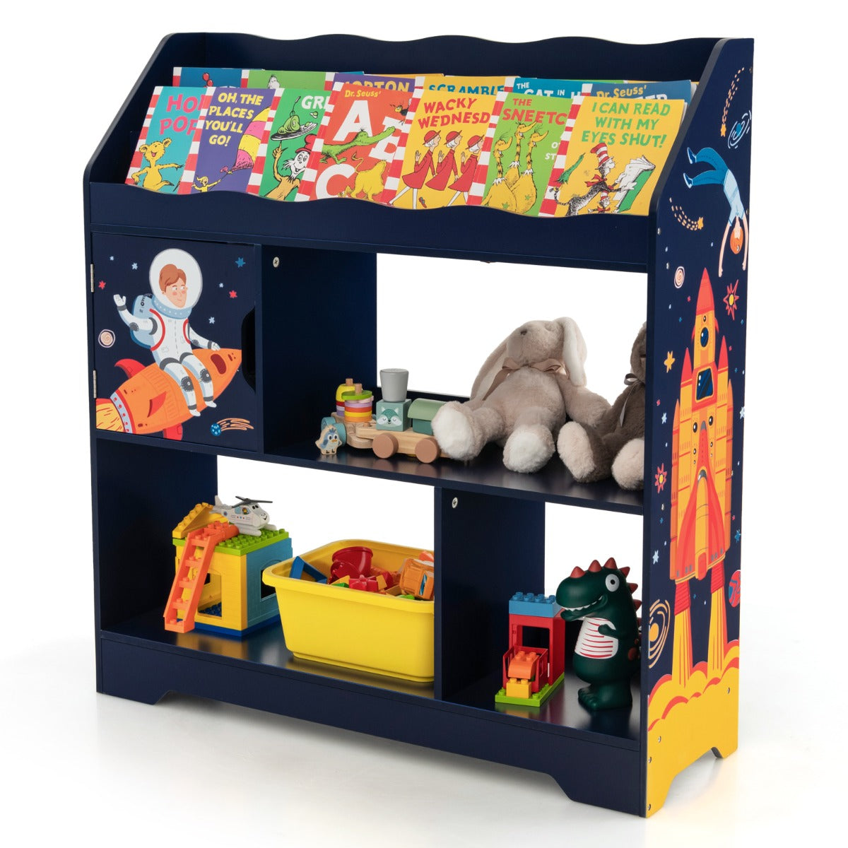 Toy Storage Organizer Display Stand for Playroom-Blue