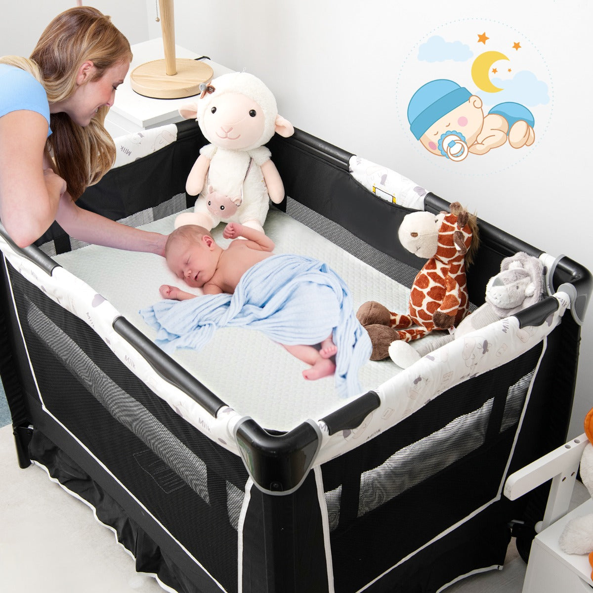Baby Bed Mattress Playard Pad with Removable Cover