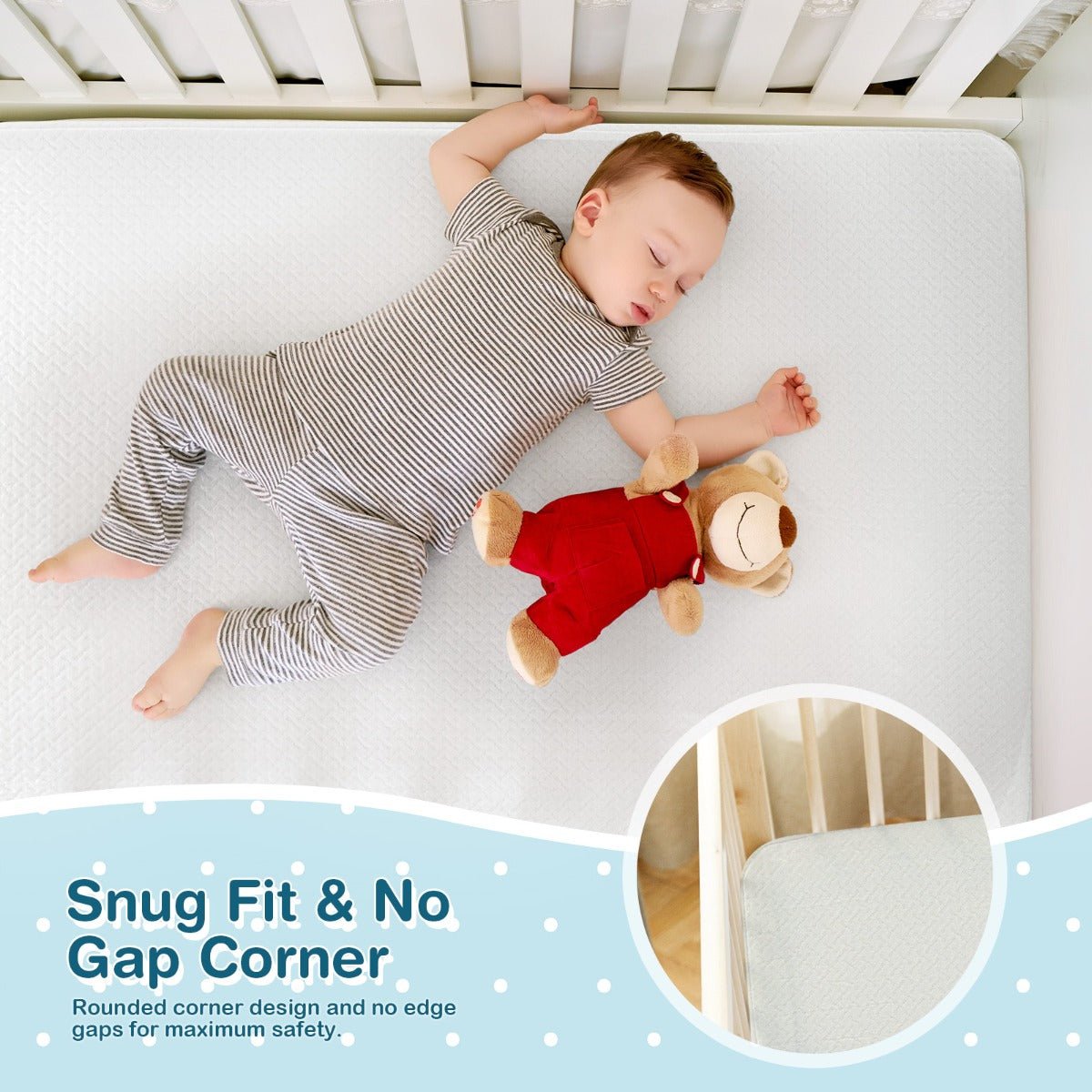 Baby Bed Mattress Playard Pad with Removable Cover