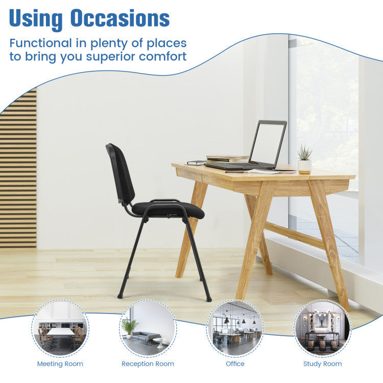 Set of 5 Conference Chair Stackable Side Chair Reception Executive Office Chair Set with Upholstered Seat