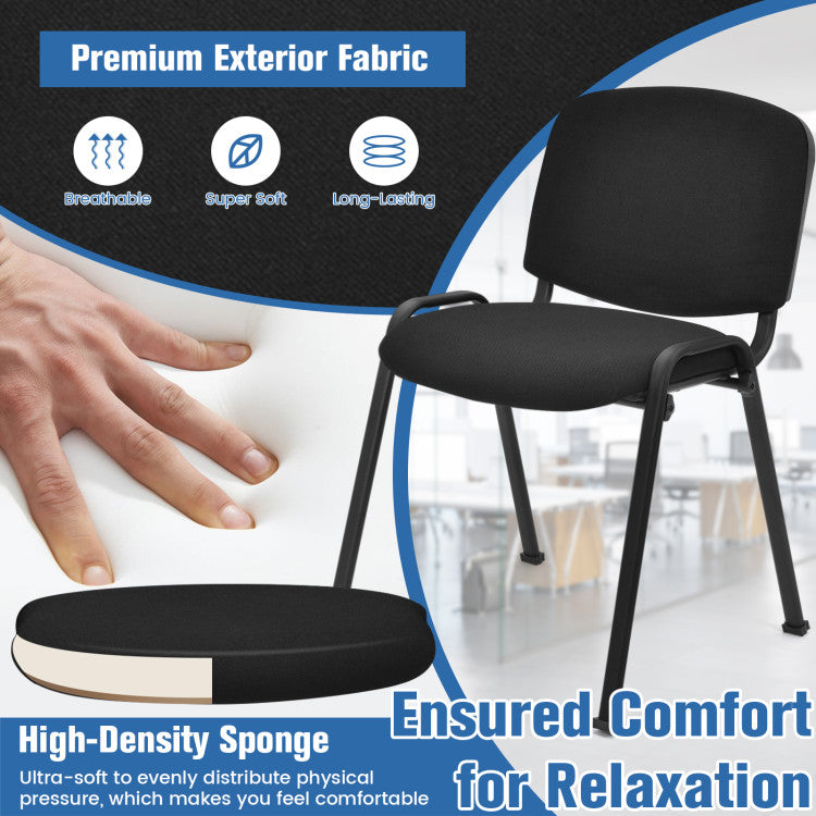 Set of 5 Conference Chair Stackable Side Chair Reception Executive Office Chair Set with Upholstered Seat