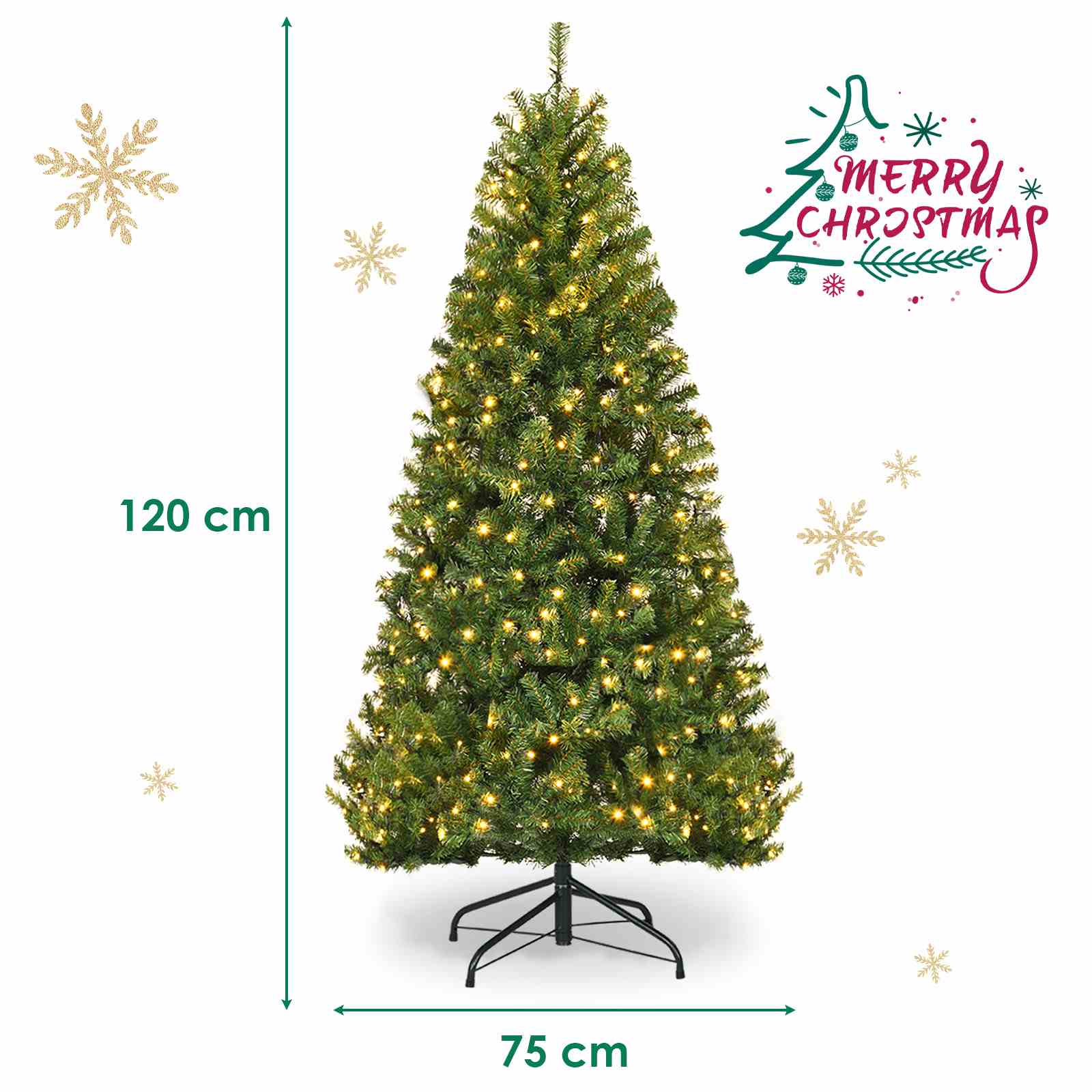 Pre-Lit Artificial Holiday Christmas Xmas Tree with 11 Mode & Color Lights