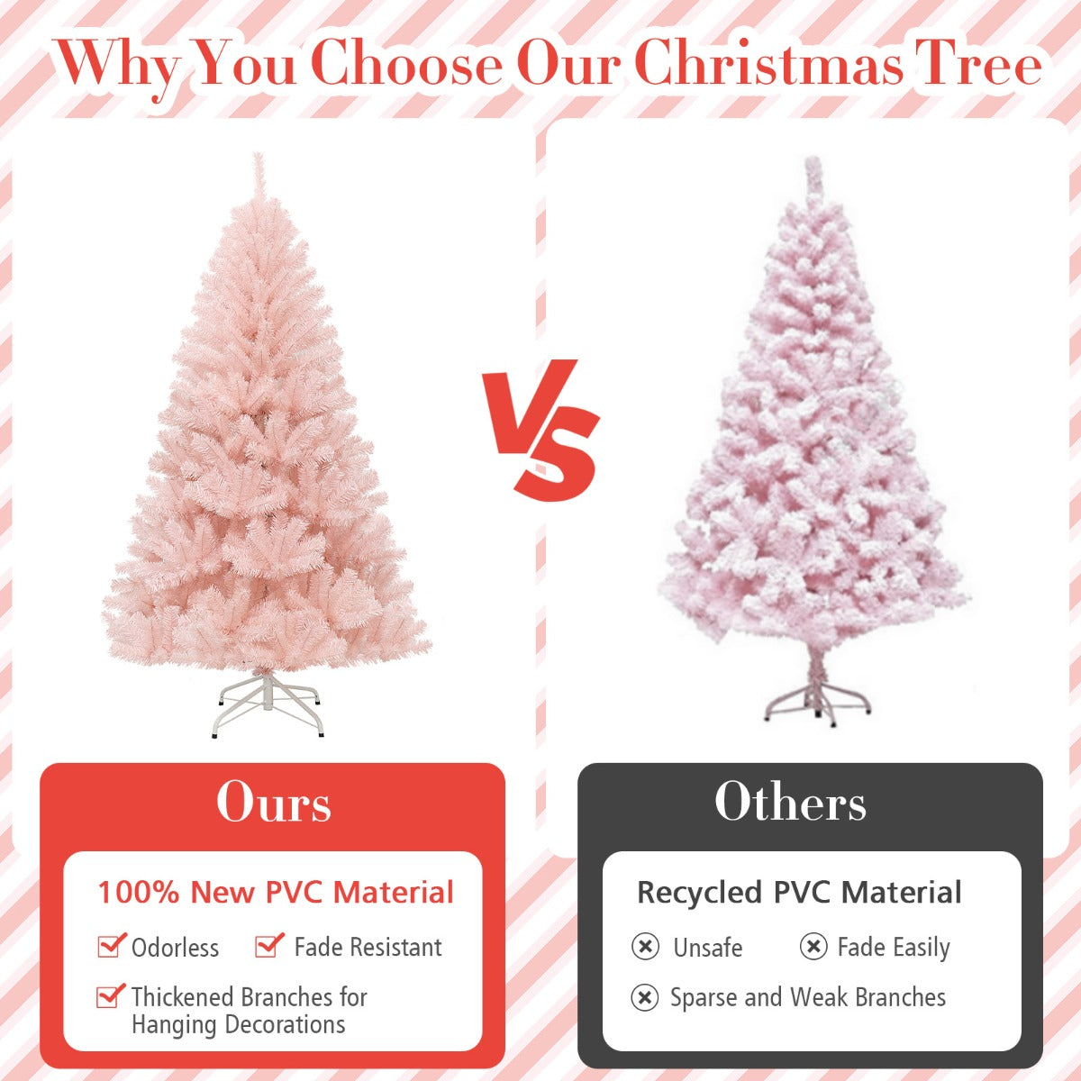 1.8 M Artificial Hinged Christmas Tree with Sturdy Metal Stand for Home