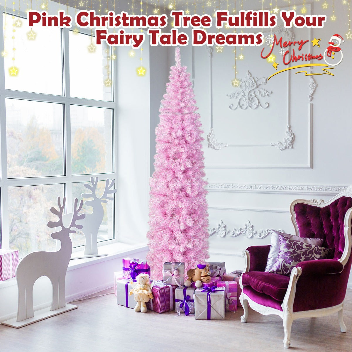 1.83M/2.1M Pre-Lit Artificial Christmas Tree for Decoration