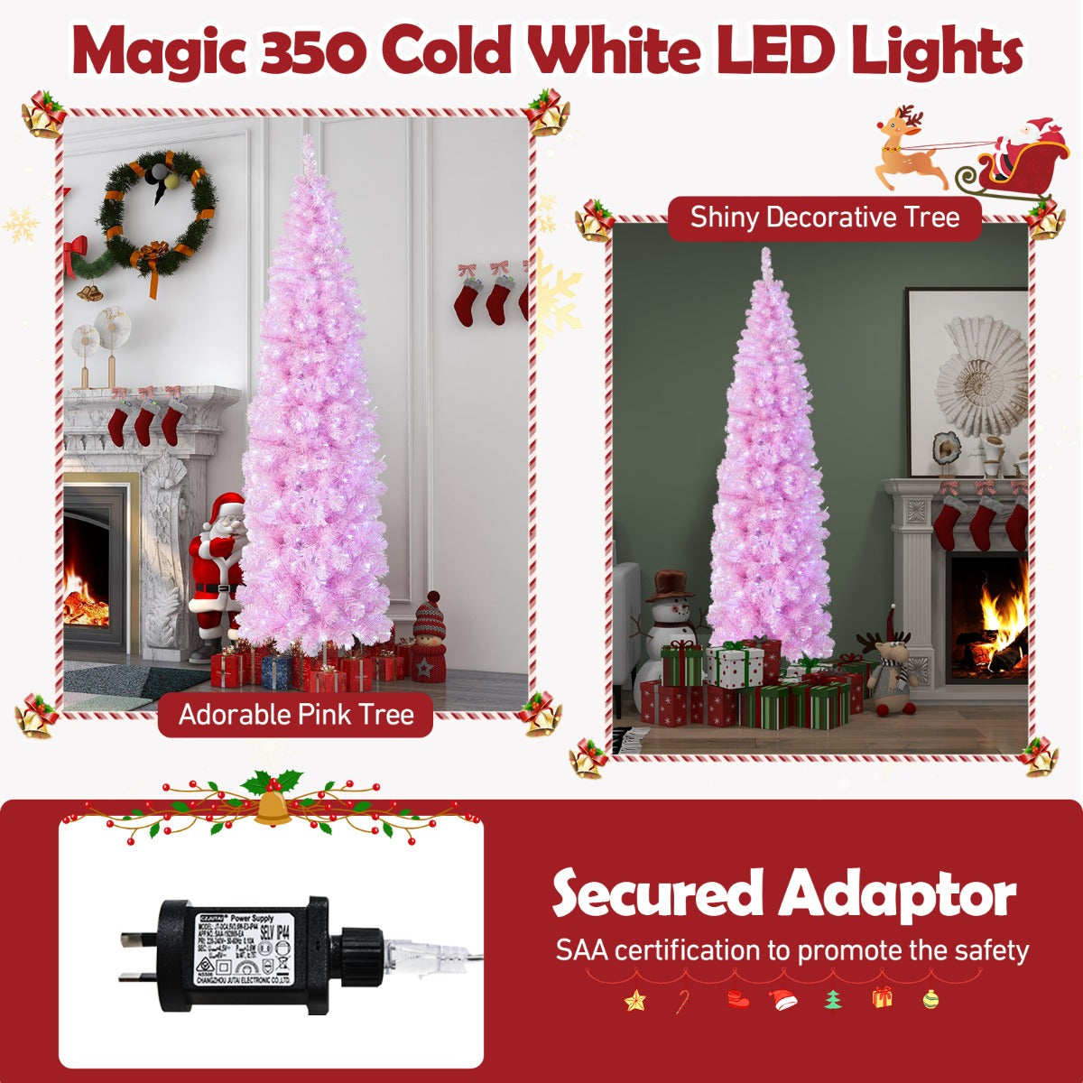 1.83M/2.1M Pre-Lit Artificial Christmas Tree for Decoration