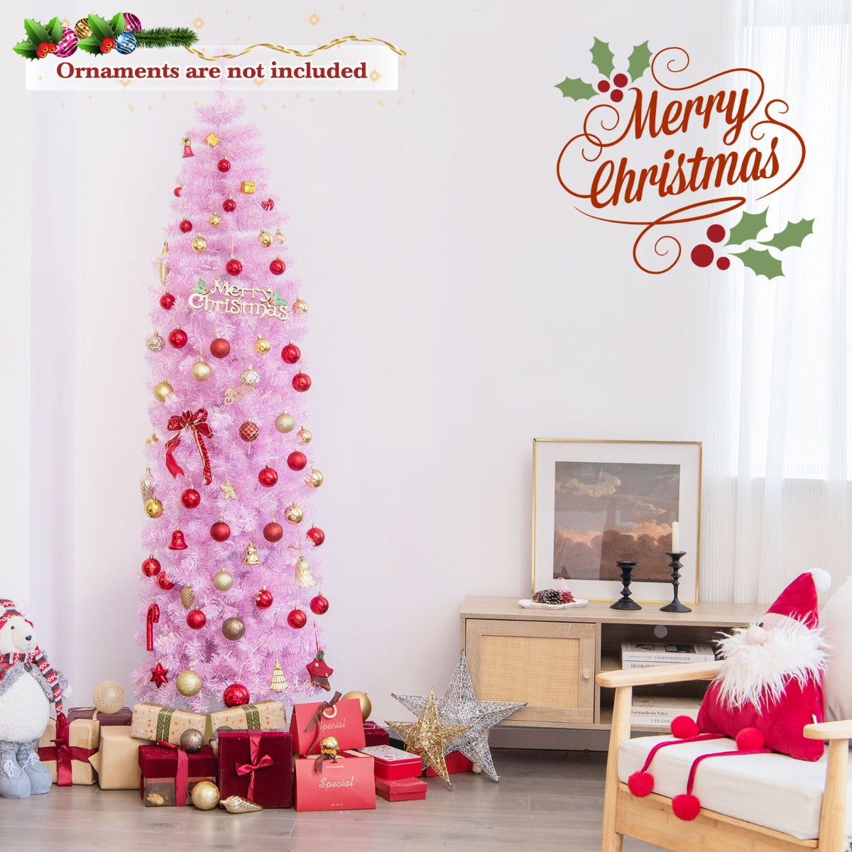 1.83M/2.1M Pre-Lit Artificial Christmas Tree for Decoration