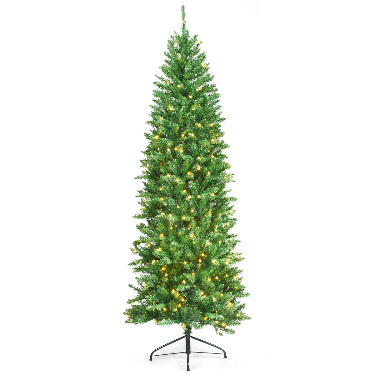 1.5M/1.8M/2.1M Artificial Pencil Christmas Tree with Warm White UL-listed Lights for Decorations