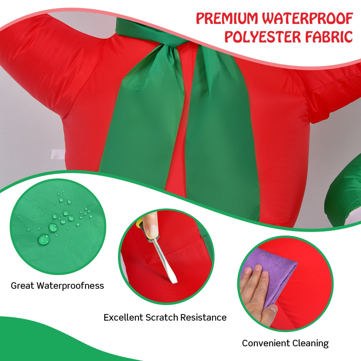 1.82M & 1.52M Christmas Inflatable Snowmen with LED Lights