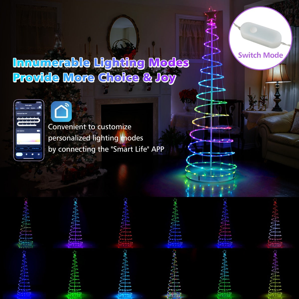 1.83M Inflatable Christmas Dinosaur with LED Lights for Yard & Party