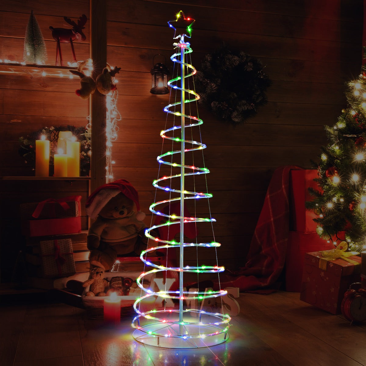 1.83M Inflatable Christmas Dinosaur with LED Lights for Yard & Party