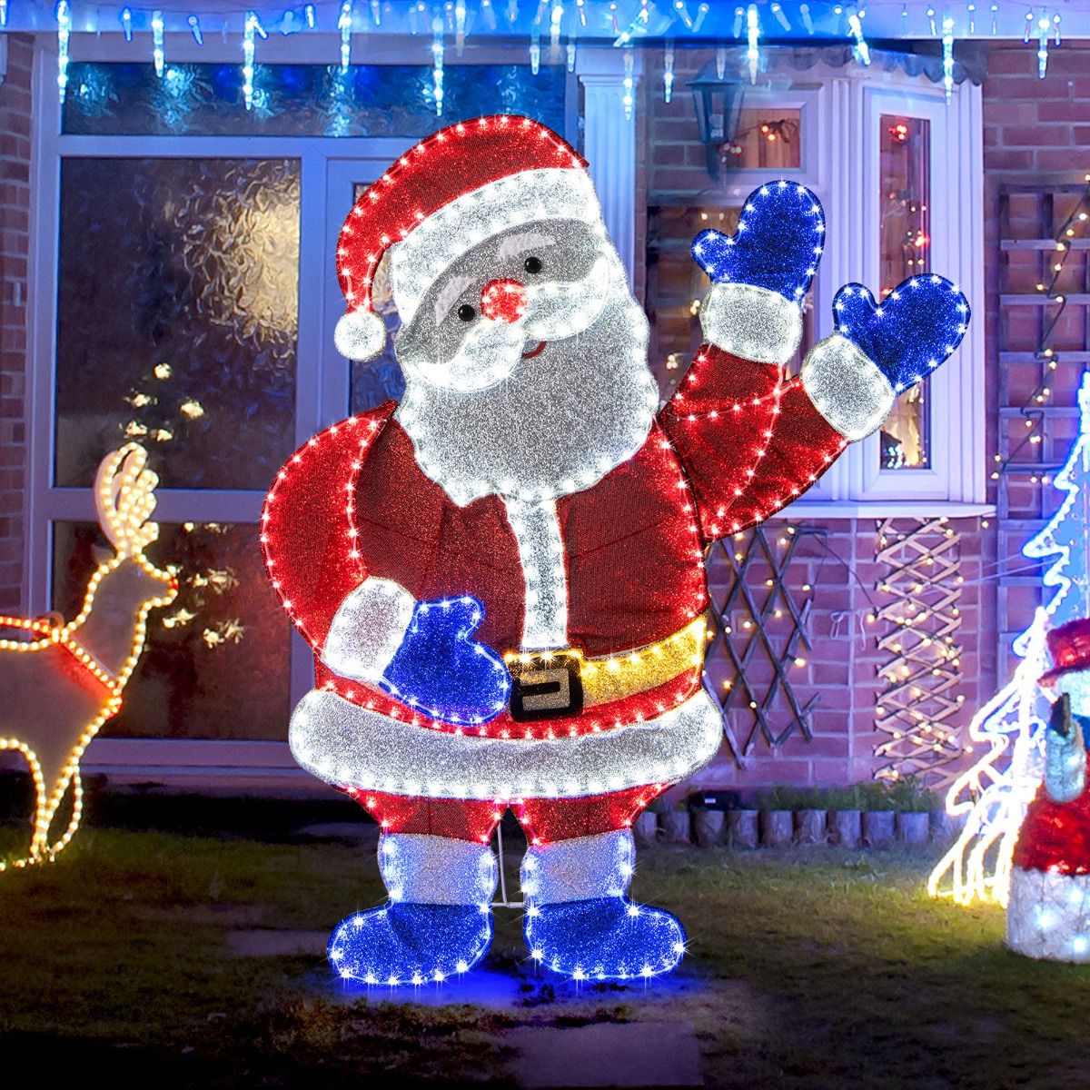 Lighted Santa Claus Christmas with 6 Lighting Modes for Decoration