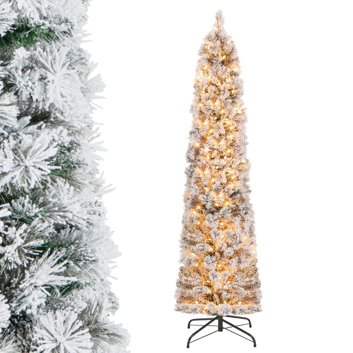 Flocked Xmas Tree with 373 Branch Tips for Decoration
