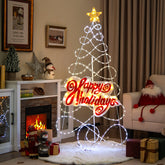 170 CM Outdoor Colorful Christmas Tree with 216 LED Lights for Home & Party