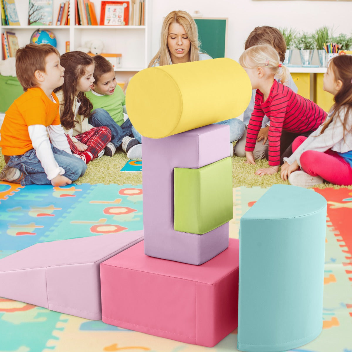 6 Pieces Indoor Climb and Crawl Activity Playset for Kids