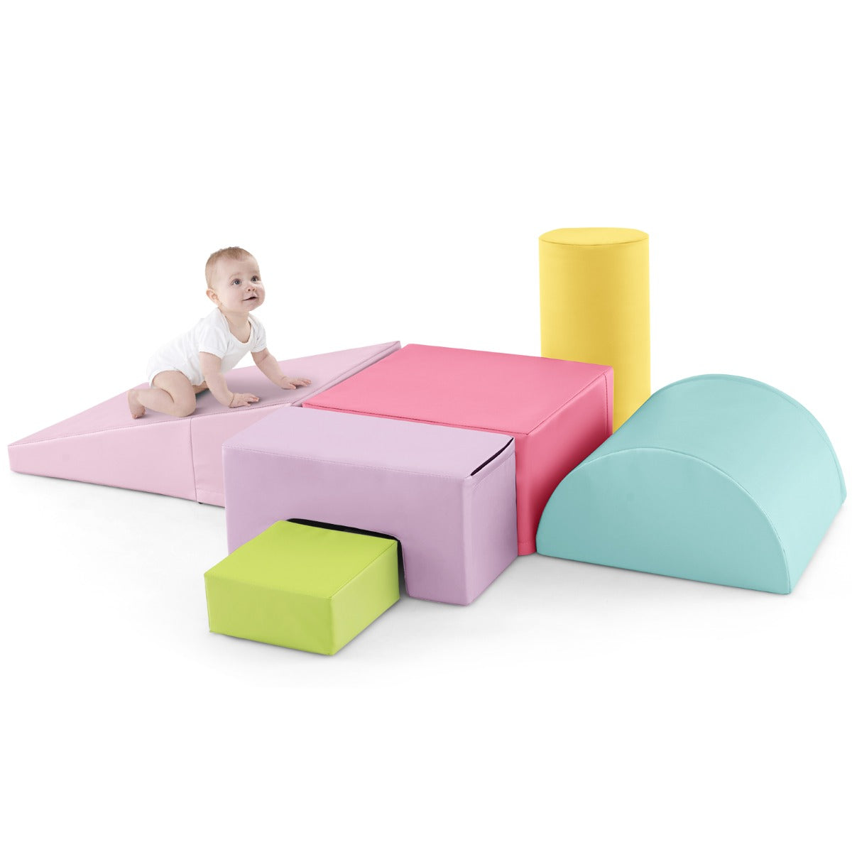 6 Pieces Indoor Climb and Crawl Activity Playset for Kids