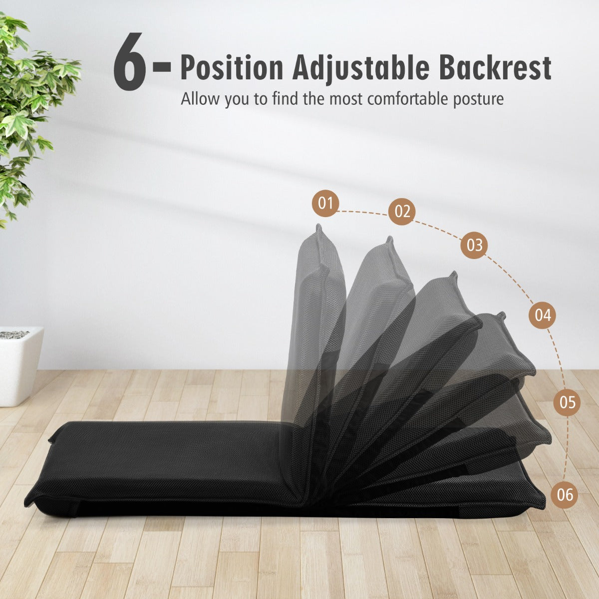 Foldable Floor Chair with Robust Armchair for Watching TV
