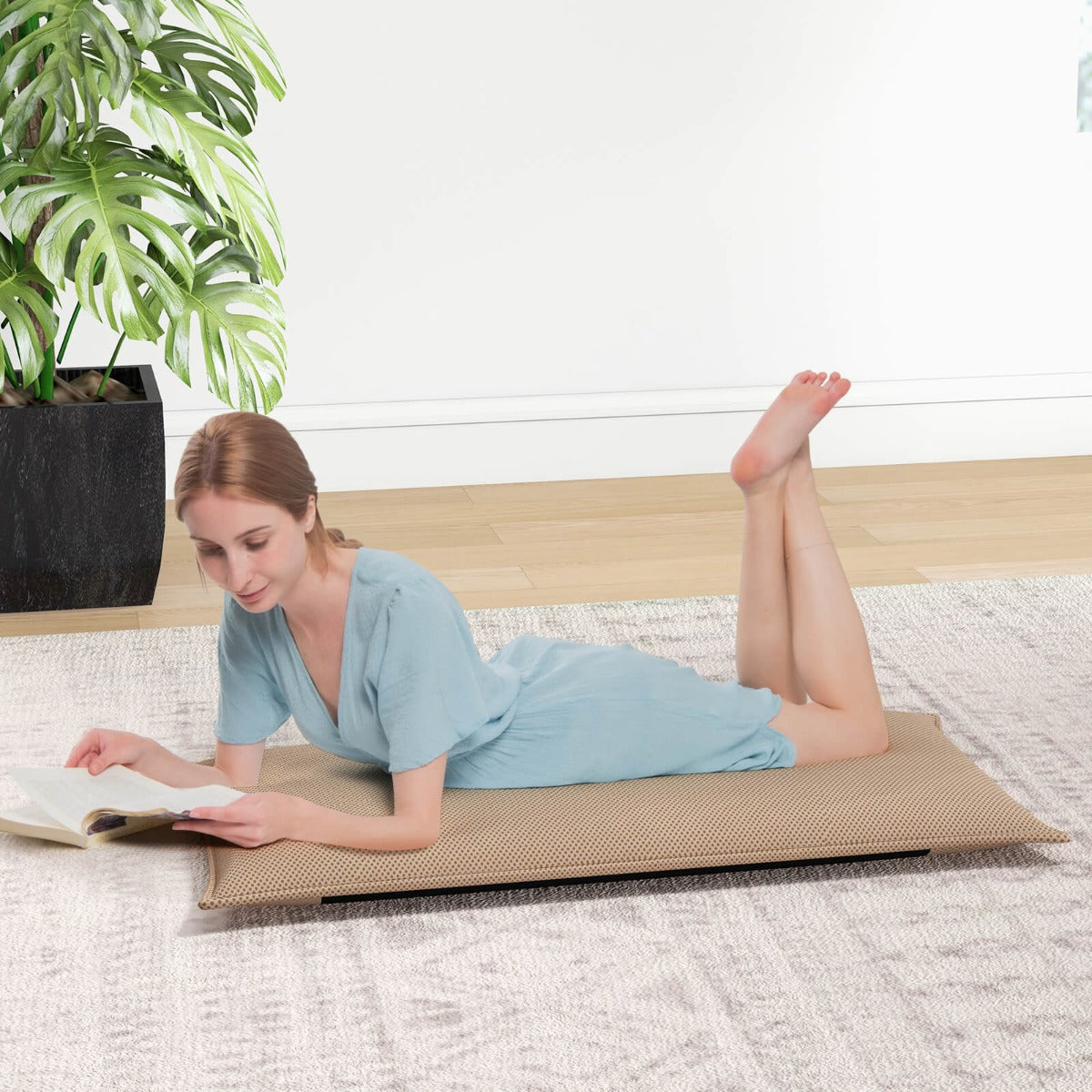 Foldable Floor Chair with Robust Armchair for Watching TV