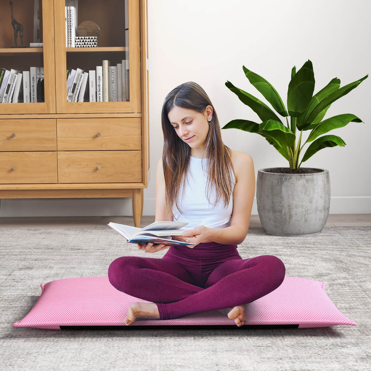Foldable Floor Chair with Robust Armchair for Watching TV