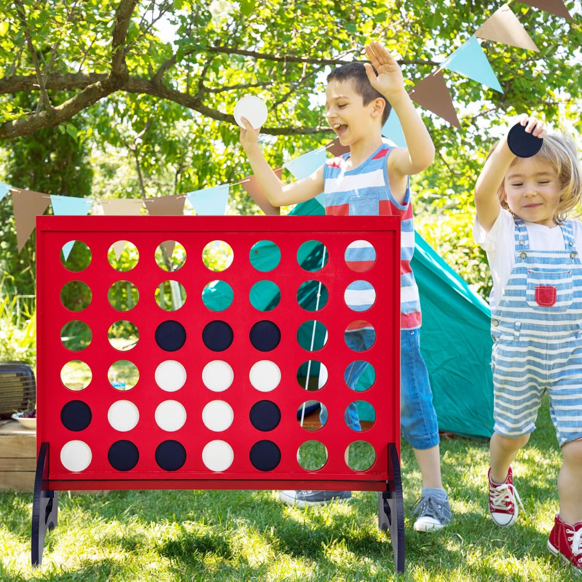 Giant 4-in-a-row Game Set Wooden Jumbo 4-to-Score Game