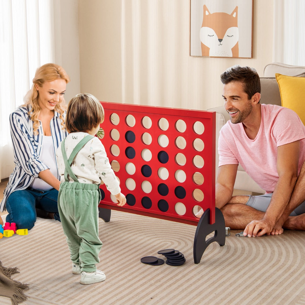 Giant 4-in-a-row Game Set Wooden Jumbo 4-to-Score Game