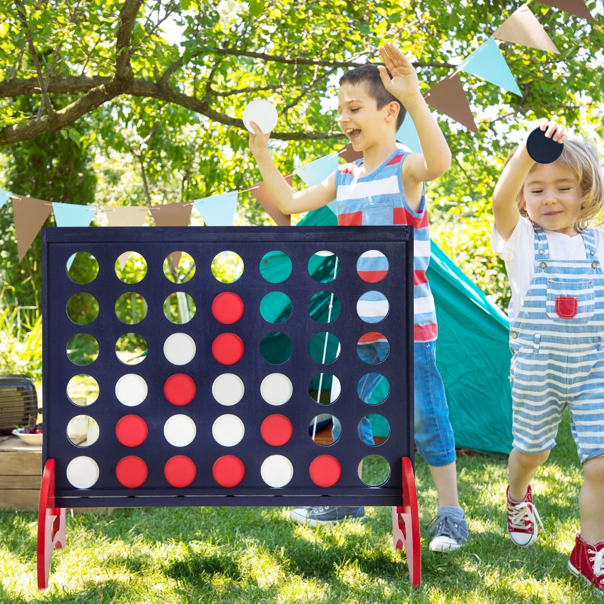 Giant 4-in-a-row Game Set Wooden Jumbo 4-to-Score Game