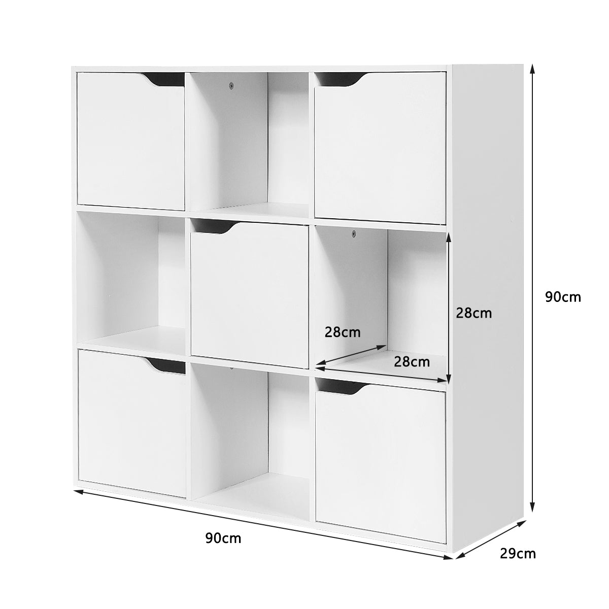 Cube Shelf with 9 Compartments and 5 Magnetic Doors