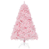 1.85m/2.1m Pink Snow Flocked Christmas Tree Artificial w/ 8 LED Lighting Modes