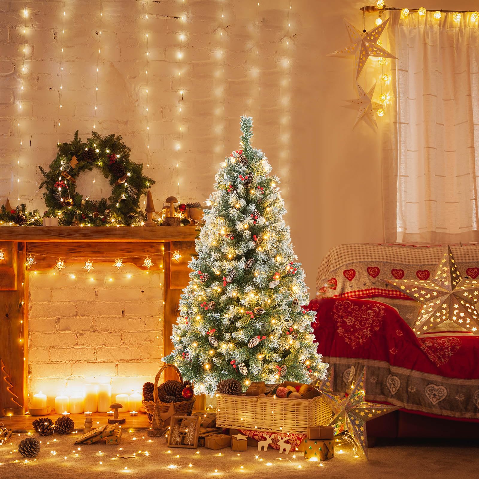 1.5m Artificial Xmas Tree with 450 PVC Branch Tips for Decoration