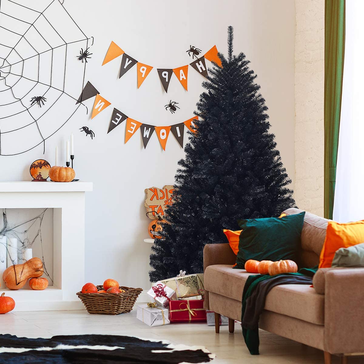 1.8m/2.25M Christmas Tree, Artificial Black Christmas Tree