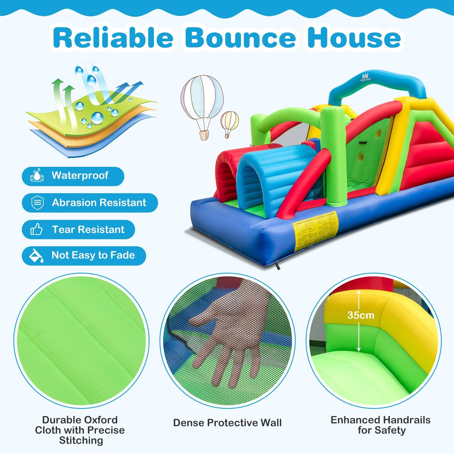 Inflatable Obstacle Course Bounce House for Lawn, Yard
