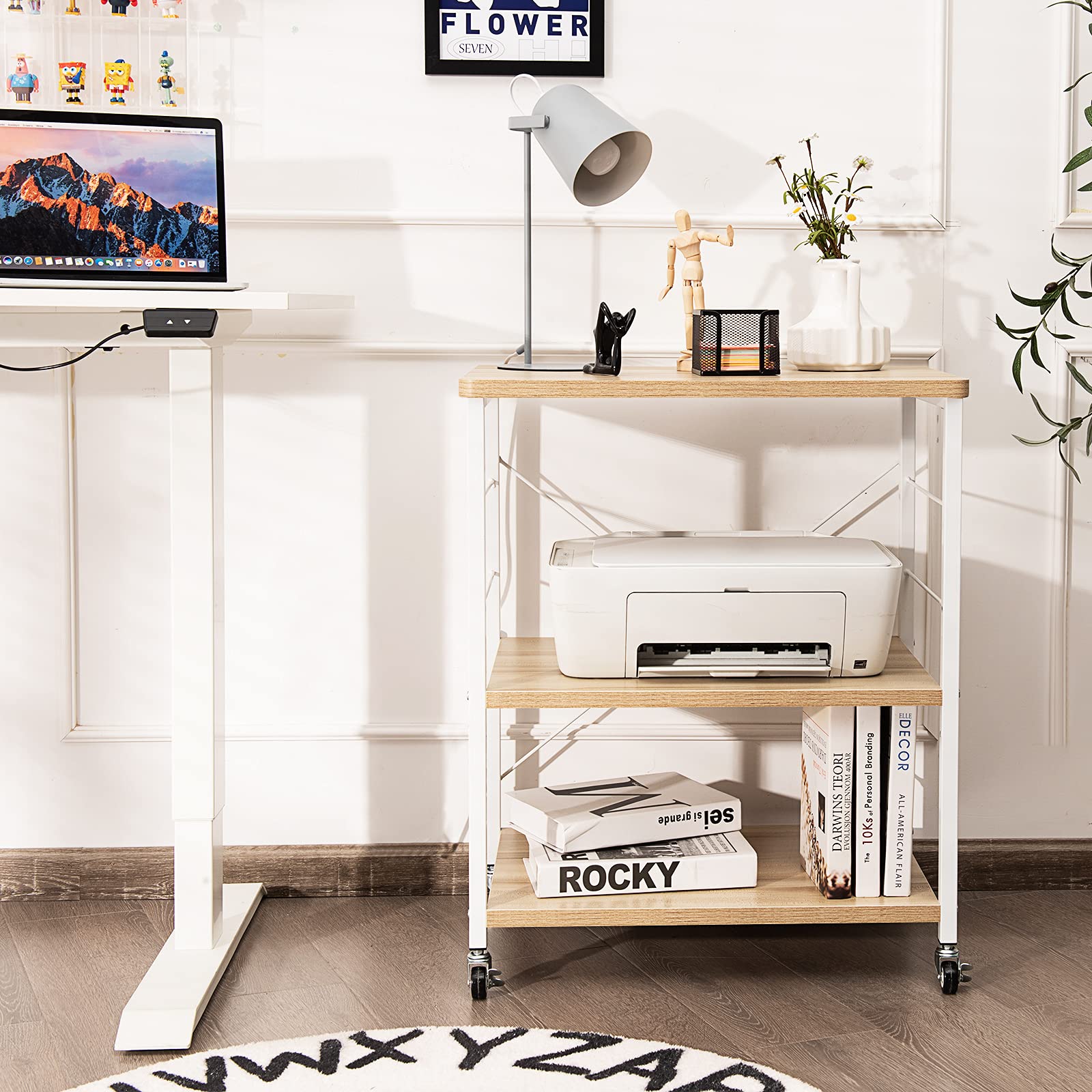 3-Layer Kitchen Rolling Cart with 4 Universal Wheels for Kitchen, Living Room, Entryway