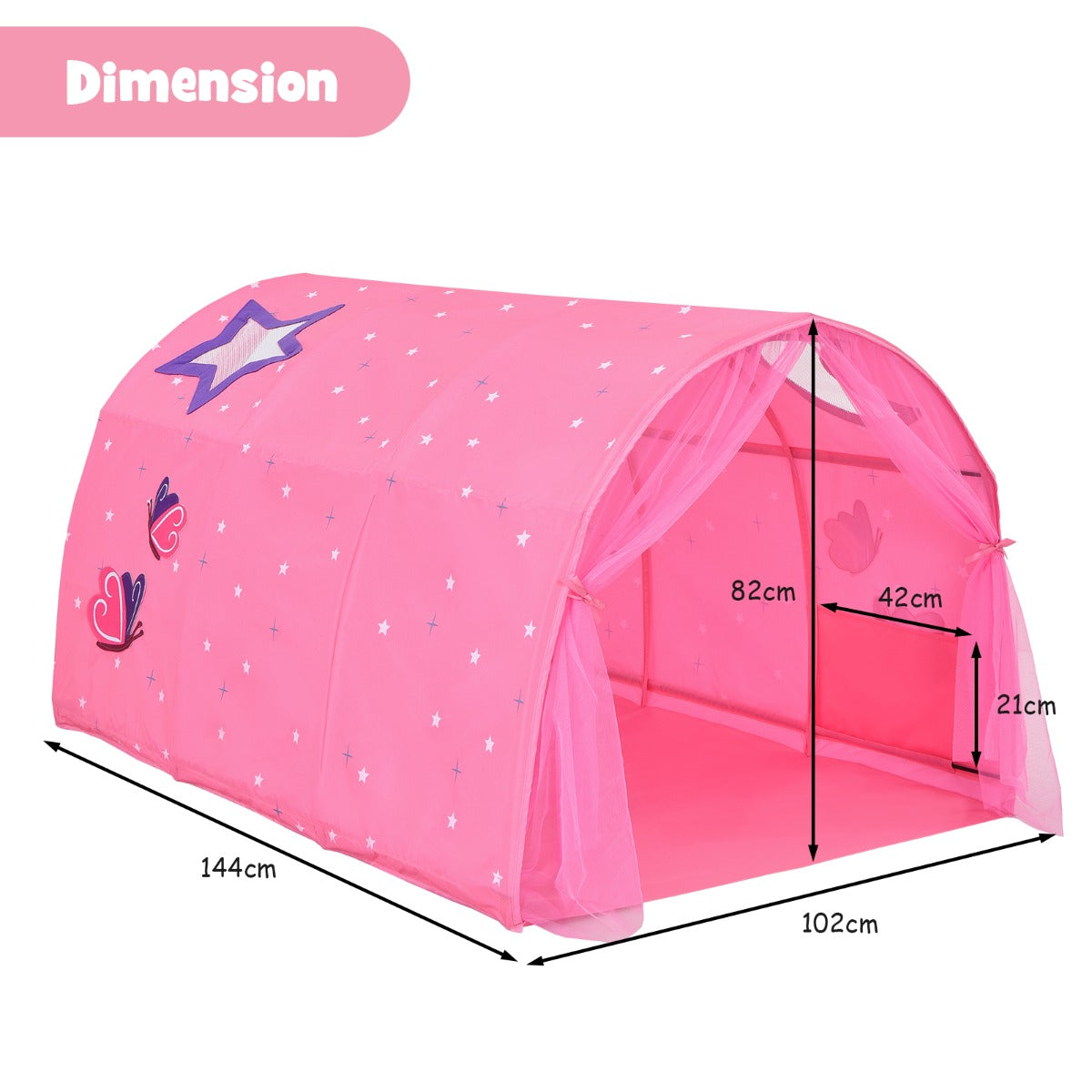 Kids Twin Sleeping Tent Playhouse with Carry Bag