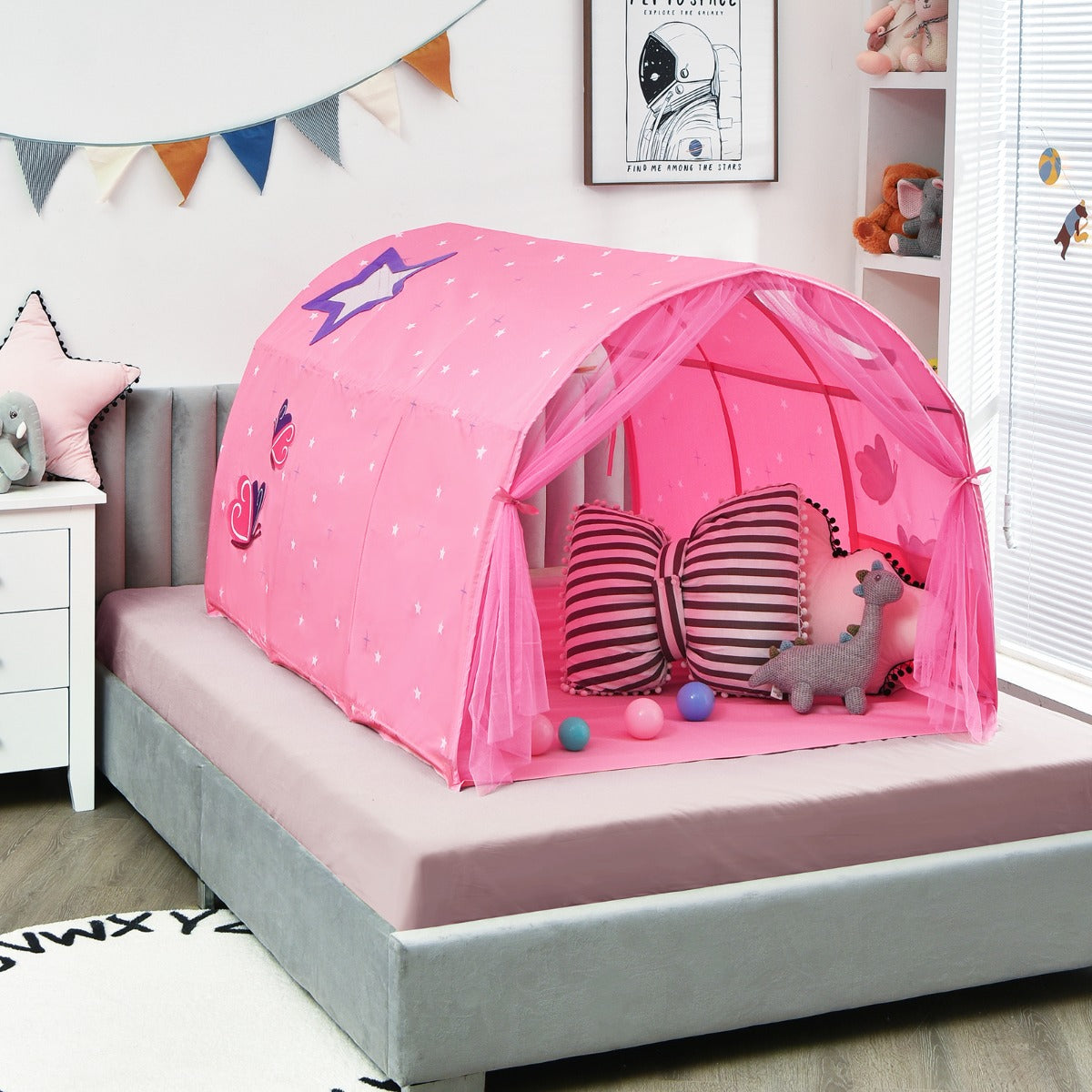 Kids Twin Sleeping Tent Playhouse with Carry Bag