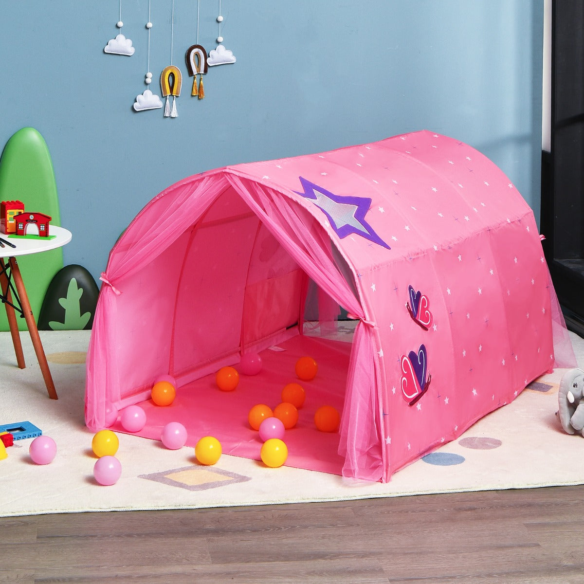 Kids Twin Sleeping Tent Playhouse with Carry Bag