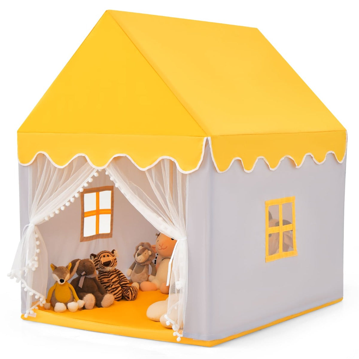 Kids Playhouse With Washable Soft Mat and Mesh Window