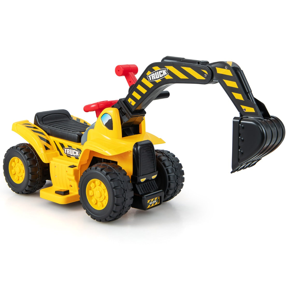 Kids Ride On Excavator Toy with Storage Horn and Sound Effects