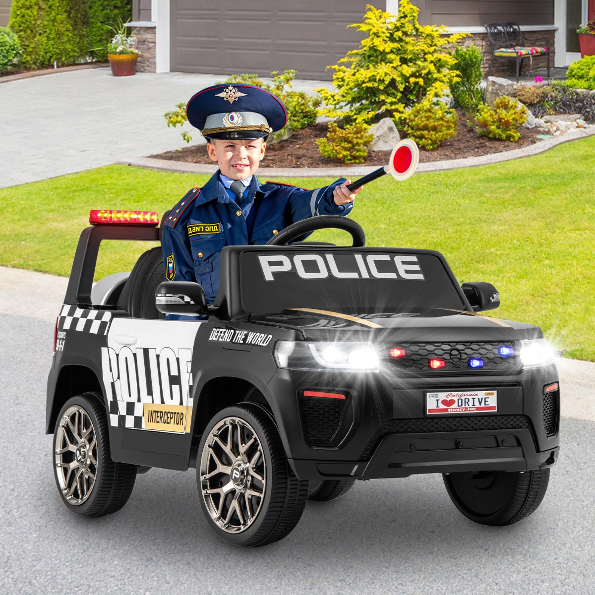Kids Ride on Police Car with Remote Control and Wireless Connection for Children