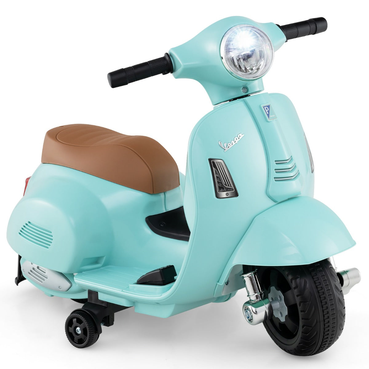 Licensed Vespa Kids Ride on Motorcycle with LED Headlight and Horn Sound