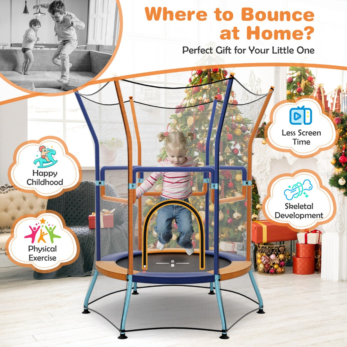 Mini Trampoline with Safety Enclosure Net
