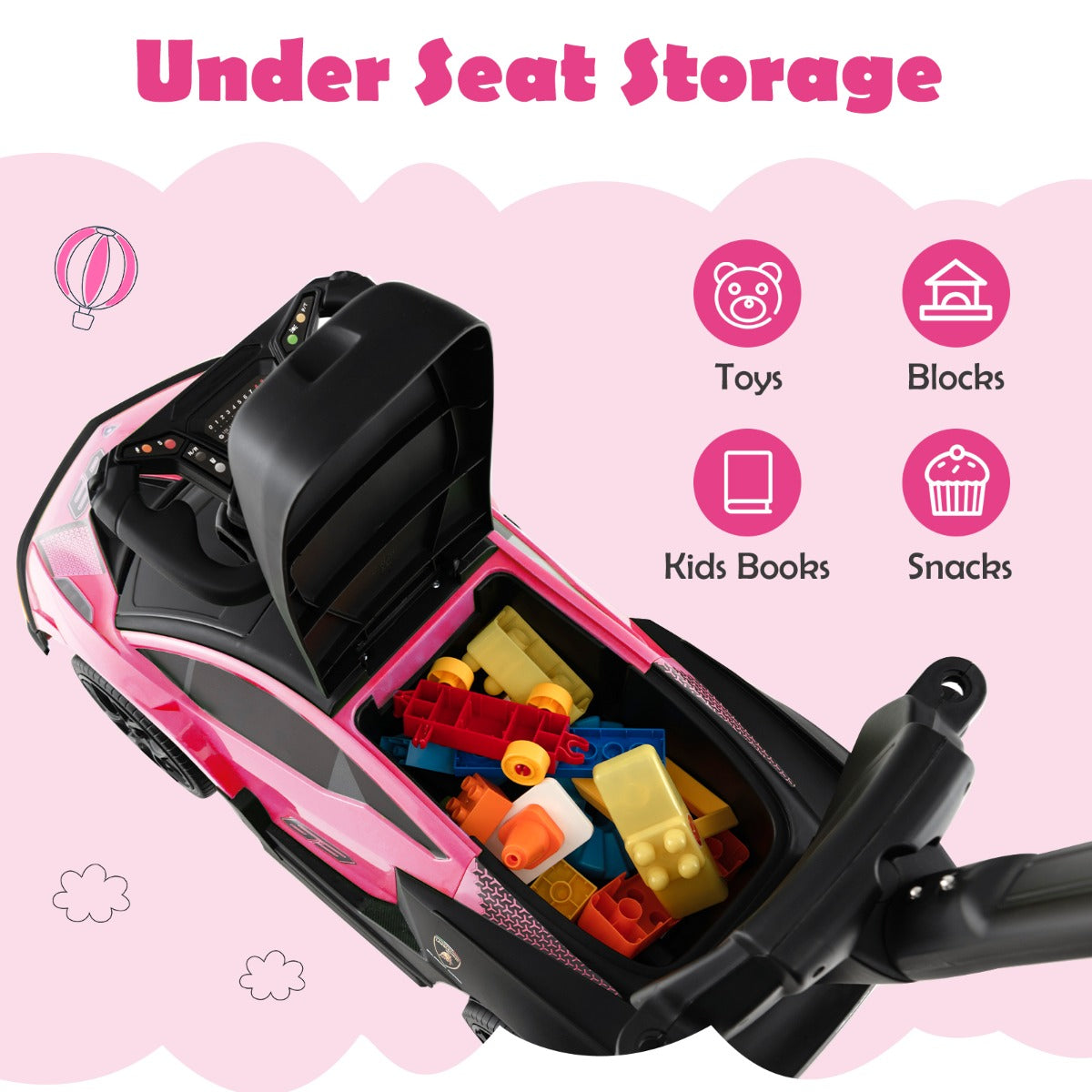 3-in-1 Licensed Lamborghini Ride on Push Car for Boys and Girls from 12 to 36 Months